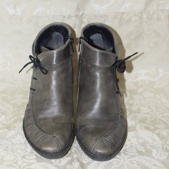 Rieker Leather Anti Stress Green Ankle Boots Sz 7.5 - Picture 8 of 9